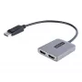 „StarTech.com“ DP į dvigubą HDMI MST HUB – dvigubas HDMI 4K 60Hz – „DisplayPort“ kelių monitorių adapteris su 1 pėdos / 30 cm kabeliu – DP 1.4 kelių srautų perdavimo koncentratorius, DSC | HBR3 – DP į HDMI skirstytuvas