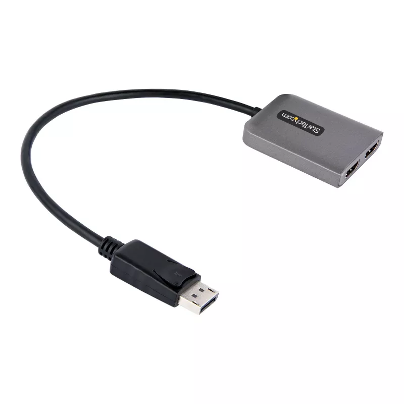 „StarTech.com“ DP į dvigubą HDMI MST HUB – dvigubas HDMI 4K 60Hz – „DisplayPort“ kelių monitorių adapteris su 1 pėdos / 30 cm kabeliu – DP 1.4 kelių srautų perdavimo koncentratorius, DSC | HBR3 – DP į HDMI skirstytuvas