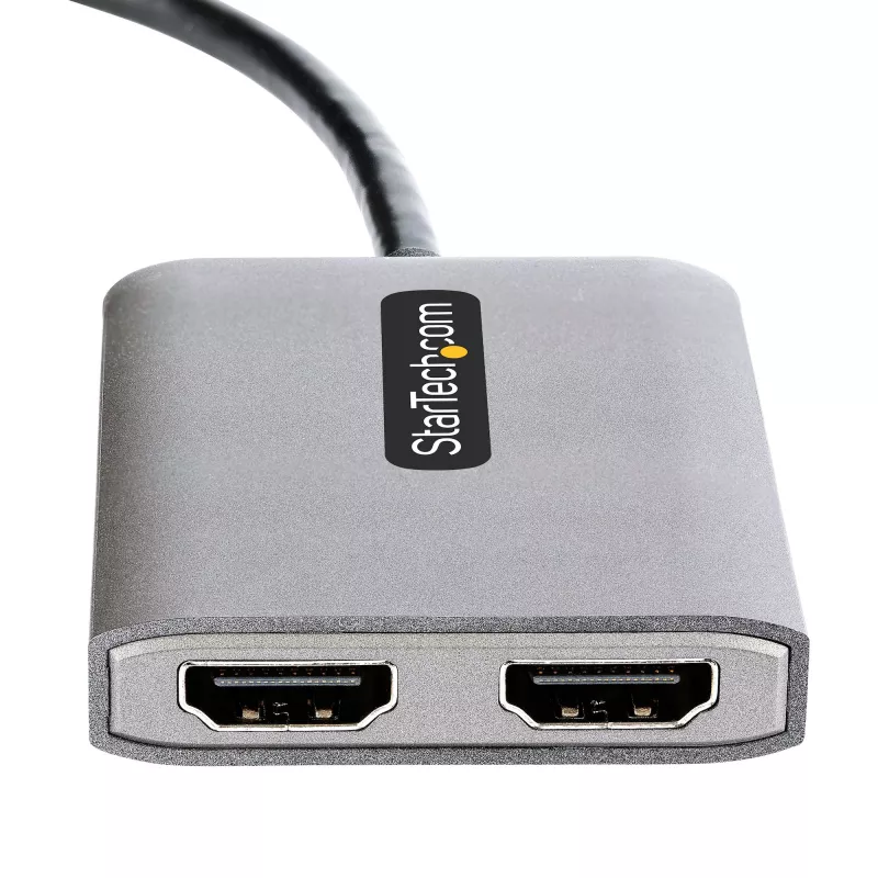 „StarTech.com“ DP į dvigubą HDMI MST HUB – dvigubas HDMI 4K 60Hz – „DisplayPort“ kelių monitorių adapteris su 1 pėdos / 30 cm kabeliu – DP 1.4 kelių srautų perdavimo koncentratorius, DSC | HBR3 – DP į HDMI skirstytuvas