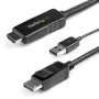 StarTech.com 2 m (6 pėd.) HDMI į DisplayPort kabelis 4K 30Hz - Aktyvus HDMI 1.4 į DP 1.2 adapterio keitiklio kabelis su garsu - USB maitinamas - Mac ir Windows - HDMI nešiojamas kompiuteris prie DP monitoriaus - Vyriškas/Vyriškas