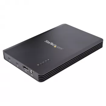 StarTech.com 4 vietų Thunderbolt 3 NVMe korpusas, skirtas M.2 NVMe SSD diskams, 1x DisplayPort vaizdo / 2x TB3 išvesties prievadai, 40 Gbps, 72 W maitinimo blokas, išorinis kietojo disko korpusas