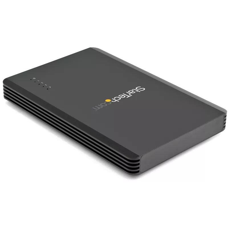StarTech.com 4 vietų Thunderbolt 3 NVMe korpusas, skirtas M.2 NVMe SSD diskams, 1x DisplayPort vaizdo / 2x TB3 išvesties prievadai, 40 Gbps, 72 W maitinimo blokas, išorinis kietojo disko korpusas