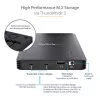 StarTech.com 4 vietų Thunderbolt 3 NVMe korpusas, skirtas M.2 NVMe SSD diskams, 1x DisplayPort vaizdo / 2x TB3 išvesties prievadai, 40 Gbps, 72 W maitinimo blokas, išorinis kietojo disko korpusas