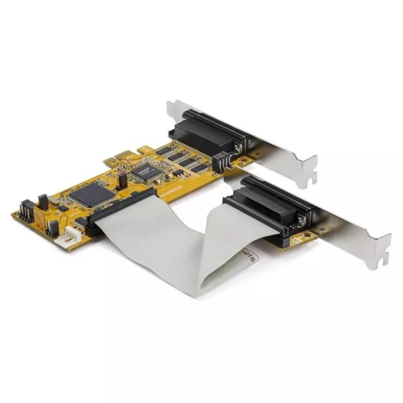 StarTech.com 8 prievadų PCI Express RS232 nuosekliojo prievado adapterio kortelė, PCIe RS232 nuosekliojo prievado kortelė, 16C1050 UART, žemo profilio nuosekliojo prievado DB9 valdiklio / išplėtimo kortelė, 15 kV ESD apsauga, tik Windows – TAA