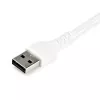 StarTech.com 2 m USB A į USB C įkrovimo laidas – Patvarus greitas USB 2.0 į USB Type C duomenų laido įkrovimas ir sinchronizavimas – Tvirtas TPE apvalkalas su aramidinio pluošto sutvirtinimu M/M 3A Baltas – Samsung S10, iPad Pro, Pixel