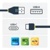 StarTech.com 1 m USB A – USB C įkrovimo laidas – Patvarus greitas įkrovimas ir sinchronizavimas USB 2.0 į USB Type C duomenų kabelis – Tvirtas TPE apvalkalas, aramidinis pluoštas, M/M, 3 A, baltas – Samsung S10, iPad Pro, Pixel