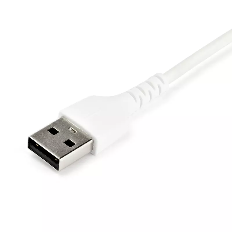 StarTech.com 1 m USB A – USB C įkrovimo laidas – Patvarus greitas įkrovimas ir sinchronizavimas USB 2.0 į USB Type C duomenų kabelis – Tvirtas TPE apvalkalas, aramidinis pluoštas, M/M, 3 A, baltas – Samsung S10, iPad Pro, Pixel