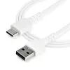 StarTech.com 1 m USB A – USB C įkrovimo laidas – Patvarus greitas įkrovimas ir sinchronizavimas USB 2.0 į USB Type C duomenų kabelis – Tvirtas TPE apvalkalas, aramidinis pluoštas, M/M, 3 A, baltas – Samsung S10, iPad Pro, Pixel