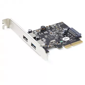 StarTech.com 2 prievadų USB PCIe kortelė su 10 Gbps/prievadui – USB 3.1/3.2 Gen 2 Type-A PCI Express 3.0 x2 valdiklio išplėtimo kortelė – Pridedama adapterio kortelė – Viso / žemo profilio – Windows ir Linux