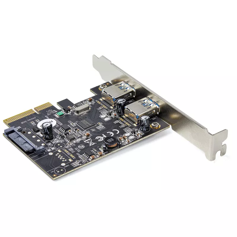StarTech.com 2 prievadų USB PCIe kortelė su 10 Gbps/prievadui – USB 3.1/3.2 Gen 2 Type-A PCI Express 3.0 x2 valdiklio išplėtimo kortelė – Pridedama adapterio kortelė – Viso / žemo profilio – Windows ir Linux
