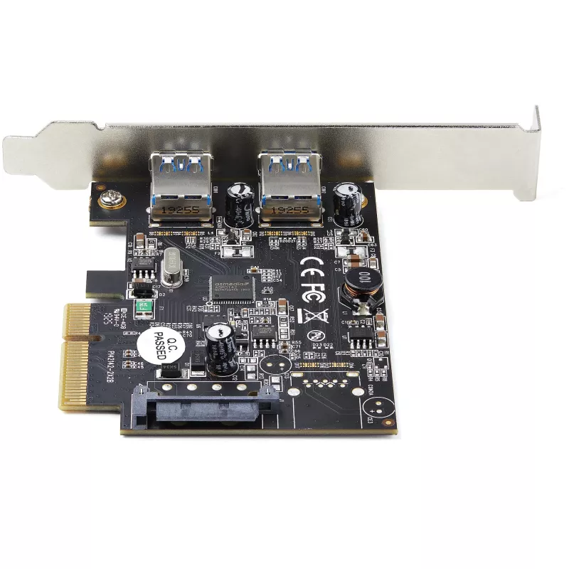 StarTech.com 2 prievadų USB PCIe kortelė su 10 Gbps/prievadui – USB 3.1/3.2 Gen 2 Type-A PCI Express 3.0 x2 valdiklio išplėtimo kortelė – Pridedama adapterio kortelė – Viso / žemo profilio – Windows ir Linux