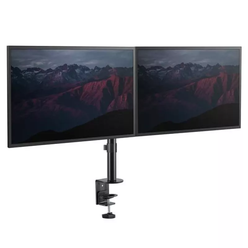 StarTech.com Stalo montavimo dviguba monitorių svirtis – stalo spaustukas, suderinama su VESA monitoriaus laikikliu, skirta iki 32 colių ekranams – ergonomiška sudedamoji monitorių svirtis – reguliuojamas aukštis / pakreipimas / pasukimas / rotacija