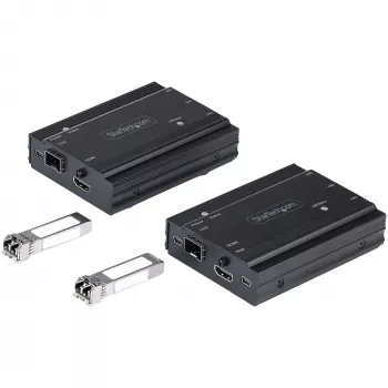 StarTech.com 4K HDMI KVM ilgintuvas per šviesolaidį - HDMI vaizdo ir USB nuotolinis KVM komutatorius / konsolės ilgintuvas - iki 984 pėdų / 300 m (daugiamodis) - 2x 10G MMF SFP+ moduliai - KVM ilginimo rinkinys (TX/RX)