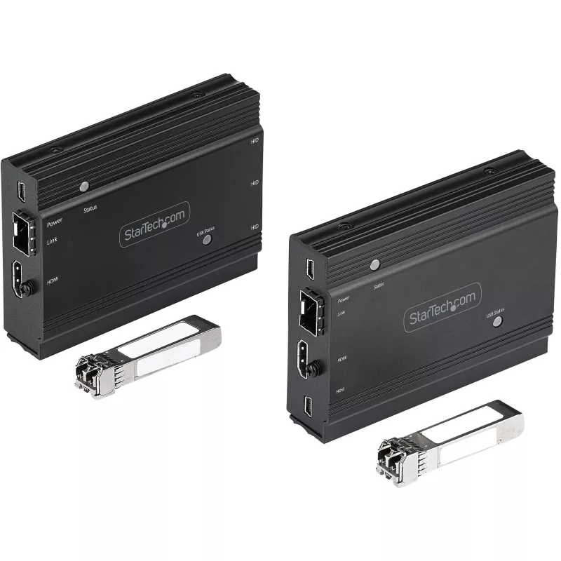 StarTech.com 4K HDMI KVM ilgintuvas per šviesolaidį - HDMI vaizdo ir USB nuotolinis KVM komutatorius / konsolės ilgintuvas - iki 984 pėdų / 300 m (daugiamodis) - 2x 10G MMF SFP+ moduliai - KVM ilginimo rinkinys (TX/RX)