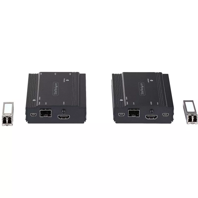 StarTech.com 4K HDMI KVM ilgintuvas per šviesolaidį - HDMI vaizdo ir USB nuotolinis KVM komutatorius / konsolės ilgintuvas - iki 984 pėdų / 300 m (daugiamodis) - 2x 10G MMF SFP+ moduliai - KVM ilginimo rinkinys (TX/RX)