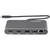 StarTech.com dviejų monitorių Thunderbolt mini dokas, 4K 60Hz HDMI, tvarkyklių nereikalaujantis šakotuvas, skirtas Windows ir Mac, Gigabit Ethernet, 1 x USB 5Gbps ir 1x USB 2.0, 11 colių (28 cm) laidas