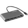 StarTech.com dviejų monitorių Thunderbolt mini dokas, 4K 60Hz HDMI, tvarkyklių nereikalaujantis šakotuvas, skirtas Windows ir Mac, Gigabit Ethernet, 1 x USB 5Gbps ir 1x USB 2.0, 11 colių (28 cm) laidas