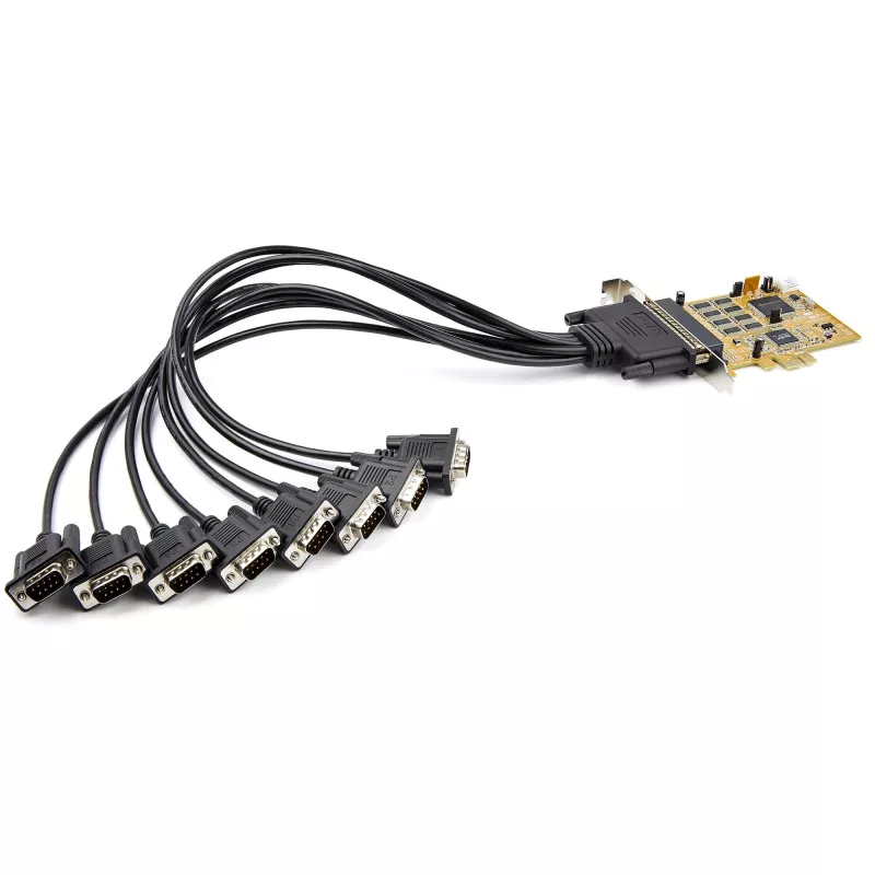 StarTech.com 8-Port PCI Express RS232 Serial Adapter Card, PCIe RS232 Serial Card, 16C1050 UART, Multiport Serial DB9 valdiklis/Expansion Card, 15kV ESD Protection, Windows Only - TAA