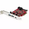 StarTech.com 5 prievadų USB PCIe kortelė – 10 Gbps USB 3.1 Gen 2 PCIe kortelė su 1x USB-C ir 2x USB-A – 1x 2 prievadų IDC (vidinis 5 Gbps USB antraštės išplėtimas) – USB C PCI Express valdiklio kortelė