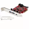 StarTech.com 5 prievadų USB PCIe kortelė – 10 Gbps USB 3.1 Gen 2 PCIe kortelė su 1x USB-C ir 2x USB-A – 1x 2 prievadų IDC (vidinis 5 Gbps USB antraštės išplėtimas) – USB C PCI Express valdiklio kortelė