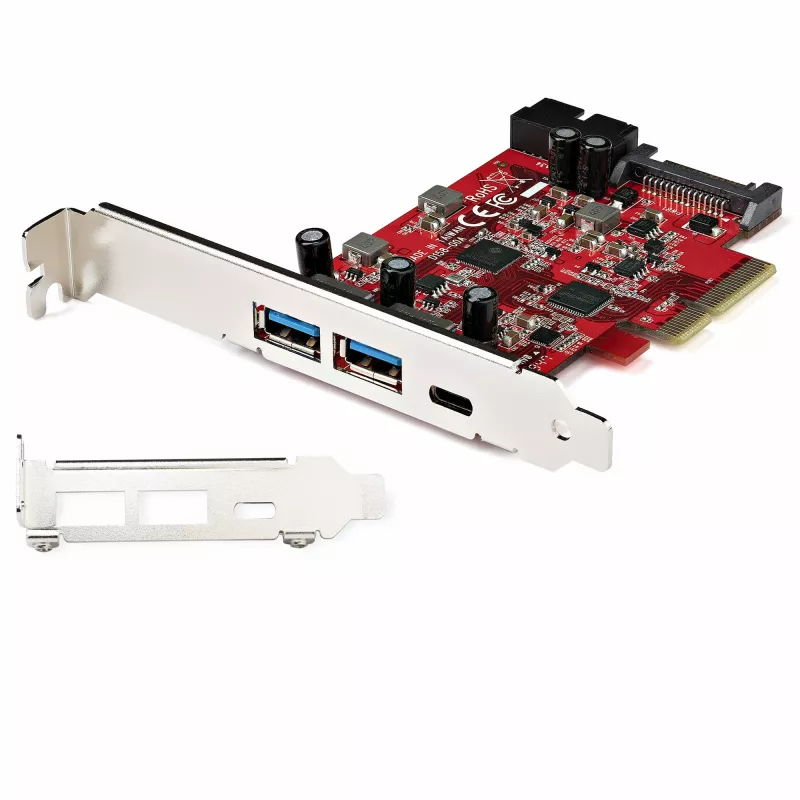 StarTech.com 5 prievadų USB PCIe kortelė – 10 Gbps USB 3.1 Gen 2 PCIe kortelė su 1x USB-C ir 2x USB-A – 1x 2 prievadų IDC (vidinis 5 Gbps USB antraštės išplėtimas) – USB C PCI Express valdiklio kortelė