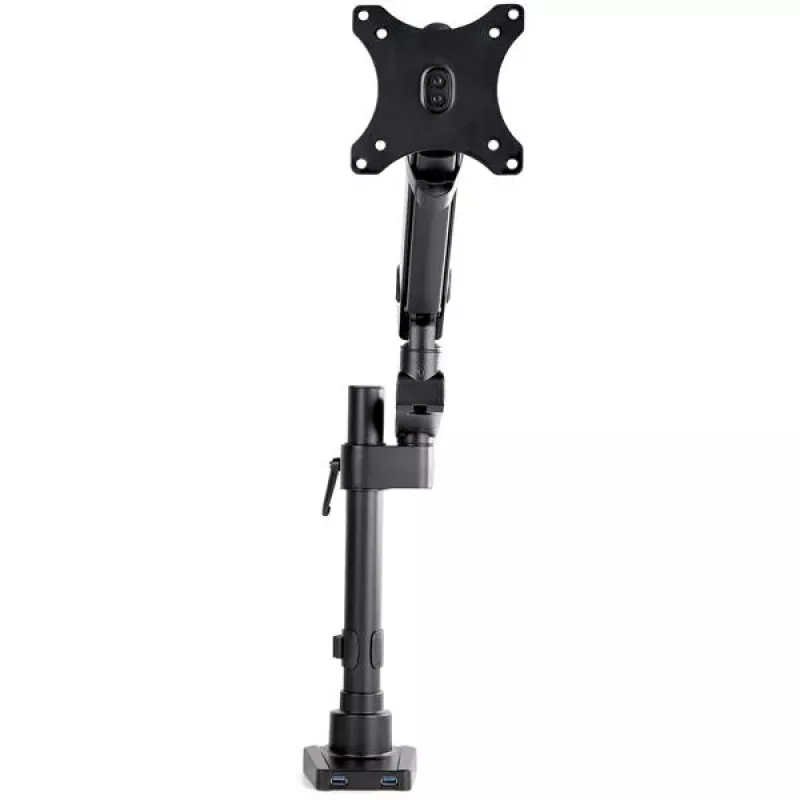 „StarTech.com“ stalo monitoriaus laikiklis su 2x USB 3.0 prievadais, pilno judesio vieno monitoriaus laikiklis, iki 34 colių (17,6 svaro/8 kg) VESA ekranas, spaustuko / įvorės tvirtinimas, mechaninė spyruoklė