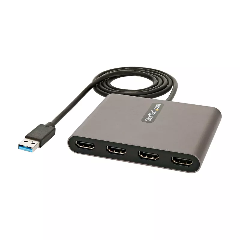 StarTech.com USB 3.0 į Quad HDMI adapteris, USB į 4x HDMI monitoriaus keitiklis, skirtas Windows (nepalaiko macOS/ChromeOS/Linux) – TAA