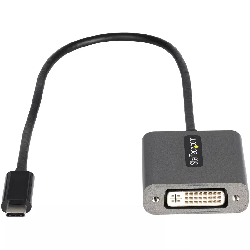 StarTech.com USB C į DVI adapteris - 1920x1200p USB-C į DVI-D adapterio keitiklis - USB Type C į DVI ekraną / monitorių - vaizdo keitiklis - suderinamas su Thunderbolt 3 - 12 colių ilgio pritvirtintas laidas - atnaujinta CDP2DVI versija