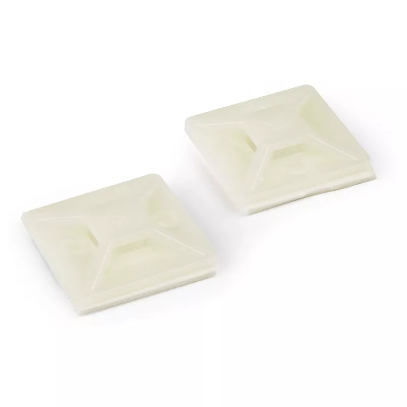 StarTech.com 100 vnt. kabelių surišimo pagrindų su lipnia juosta, skirtų 0,18 col. (4,6 mm) pločio raiščiams – nailono/plastiko užtraukiamų raiščių pagrindai – elektros/tinklo kabelių vyniojimo laikikliai / 94V-2 ugniai atsparūs ir UL sertifikuoti TAA