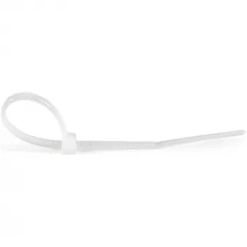 StarTech.com 4 colių (10 cm) kabelių raiščiai - 1/16 colio (2 mm) pločio, 7/8 colio (22 mm) ryšulio skersmuo, 18 svarų (8 kg) tempiamasis stipris, nailoniniai savaime užsifiksuojantys užtraukiami raiščiai lenktu galu - 94V-2/UL sąraše, 1000 vnt. pakuotė - Balti
