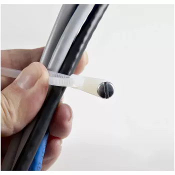 StarTech.com 8 colių (20 cm) kabelių raiščiai su tvirtinimo anga – 1/8 colio (4 mm) pločio, 2 colių (52 mm) ryšulio skersmuo, 50 svarų (22 kg) tempiamasis stipris, nailono 66 savaime užsifiksuojantys raiščiai su varžto anga, UL sąraše, 100 vnt. pakuotė