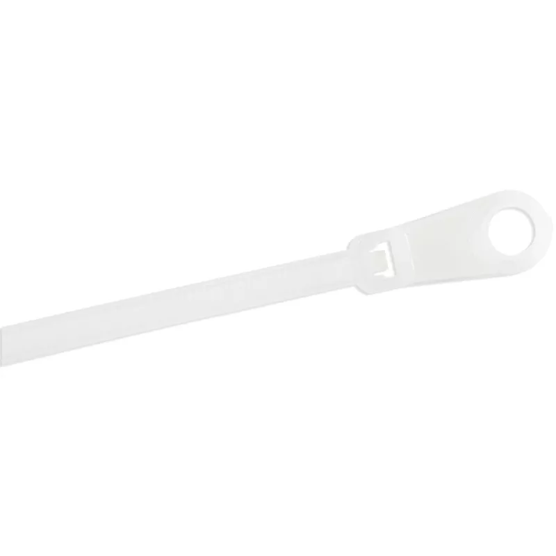 „StarTech.com“ 6 colių (15 cm) kabelių raiščiai su tvirtinimo anga – 1/8 colio (3 mm) pločio, 1-1/2 colio (40 mm) ryšulio skersmuo, 40 svarų (18 kg) tempiamasis stipris, nailonas 66, savaime užsifiksuojantys raiščiai su varžto anga, UL sąraše, 100 vnt. pakuotė
