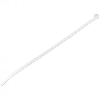 StarTech.com 10 colių (25 cm) kabelių raiščiai - 1/8 colio (4 mm) pločio, 2-5/8 colio (68 mm) ryšulio skersmuo, 50 svarų (22 kg) atsparumas tempimui, nailoniniai savarankiškai užsifiksuojantys užtraukiami raiščiai su lenktu antgaliu - 94V-2/UL sąraše, 100 vnt. pakuotėje - balti