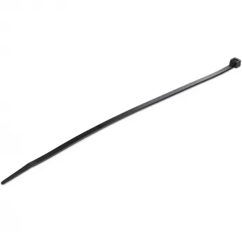 “StarTech.com” 10 colių (25 cm) kabelių raiščiai – 1/8 colio (4 mm) pločio, 2–5/8 colių (68 mm) ryšulio skersmuo, 50 svarų (22 kg) tempimo stipris, nailoniniai savaime užsifiksuojantys užtraukiami raiščiai su lenktu galu – 94V-2/UL sąraše, 100 vnt. pakuotė – juodi