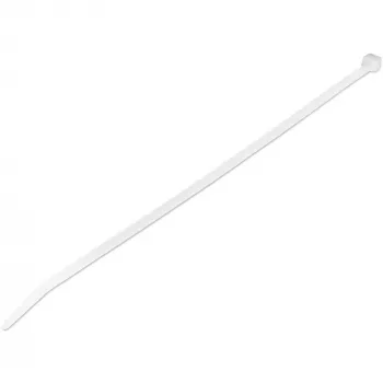 StarTech.com 10 colių (25 cm) kabelių raiščiai - 1/8 colio (4 mm) pločio, 2-5/8 colių (68 mm) ryšulio skersmuo, 50 svarų (22 kg) tempimo stipris, nailoniniai savaime užsifiksuojantys užtraukiami raiščiai su lenktu galu, 94V-2/UL sertifikuota, 1000 vnt. pakuotė - Balti