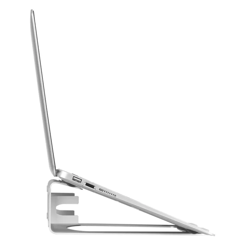 StarTech.com Nešiojamojo kompiuterio stovas – 2-in-1 nešiojamojo kompiuterio pakėlimo stovas arba vertikalus stovas – Idealiai tinka Ultrabooks ir MacBook Pro/Air – Ergonomiškas pasviręs nešiojamojo kompiuterio laikiklis biuro stalui – Sidabrinis, aliuminis