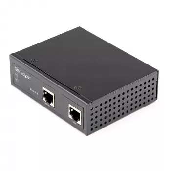StarTech.com pramoninis gigabito eterneto PoE injektorius – 30W 802.3at PoE+ vidurinė jungtis 48V–56VDC DIN bėgelio maitinimo per eternetą injektoriaus adapteris – nuo -40°C iki +75°C kameroms/jutikliams/WiFi prieigai