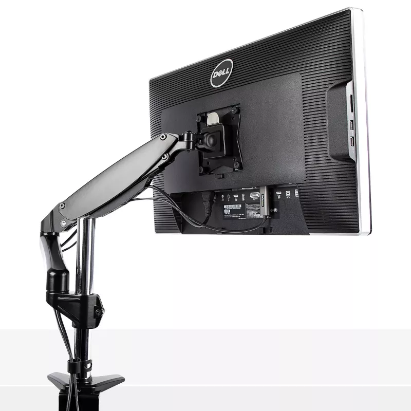 StarTech.com stalinis monitoriaus laikiklis vienam VESA ekranui iki 32 colių arba 49 colių itin plačiam 8 kg – pilnai judantis, reguliuojamo aukščio – C spaustuvas, įvore – vieno monitoriaus laikiklis