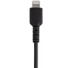 StarTech.com 12 colių (30 cm) patvarus juodas USB-A į Lightning laidas – itin tvirtas, sutvirtintas aramidiniu pluoštu USB A tipo į Lightning įkrovimo / sinchronizavimo maitinimo laidas – Apple MFi sertifikuotas, skirtas iPad / iPhone 12