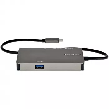 StarTech.com USB-C daugiafunkcis adapteris – USB-C į 4K 30 Hz HDMI arba 1080p VGA – USB Type-C mini dokas su 100 W „Power Delivery“ pralaidumu, 3 prievadų USB šakotuvas 5 Gbps, GbE – 12 inch (30 cm) pritvirtintas laidas
