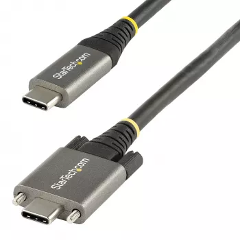 StarTech.com 20 colių (50 cm) šoninio varžto fiksavimo USB-C laidas 10 Gbps – USB 3.1/3.2 Gen 2 Type-C laidas – 100 W (5 A) Power Delivery įkrovimas, DP Alt Mode – dvigubas varžto fiksavimas – USB-C laidas įkrovimui / sinchronizavimui