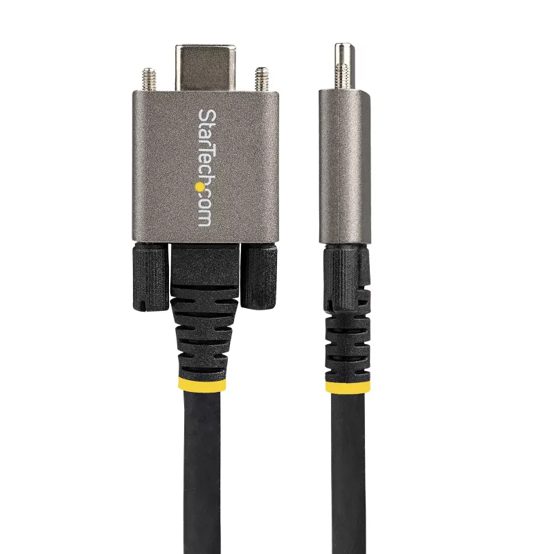 StarTech.com 20 colių (50 cm) šoninio varžto fiksavimo USB-C laidas 10 Gbps – USB 3.1/3.2 Gen 2 Type-C laidas – 100 W (5 A) Power Delivery įkrovimas, DP Alt Mode – dvigubas varžto fiksavimas – USB-C laidas įkrovimui / sinchronizavimui