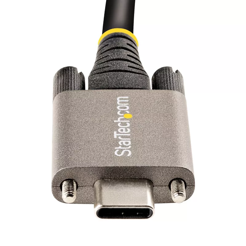 StarTech.com 20 colių (50 cm) šoninio varžto fiksavimo USB-C laidas 10 Gbps – USB 3.1/3.2 Gen 2 Type-C laidas – 100 W (5 A) Power Delivery įkrovimas, DP Alt Mode – dvigubas varžto fiksavimas – USB-C laidas įkrovimui / sinchronizavimui