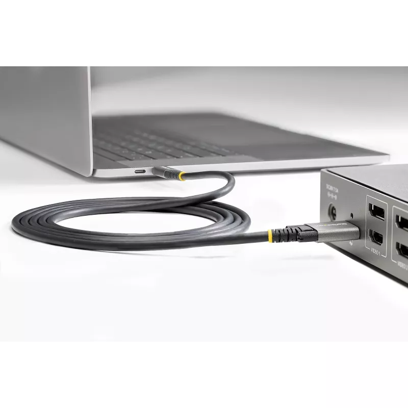 StarTech.com 20 colių (50 cm) šoninio varžto fiksavimo USB-C laidas 10 Gbps – USB 3.1/3.2 Gen 2 Type-C laidas – 100 W (5 A) Power Delivery įkrovimas, DP Alt Mode – dvigubas varžto fiksavimas – USB-C laidas įkrovimui / sinchronizavimui