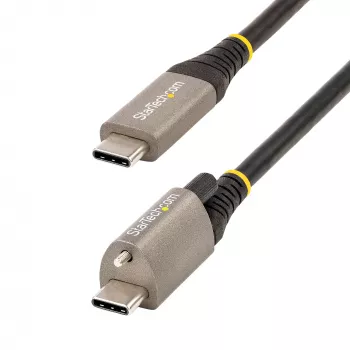 StarTech.com 20 colių (50 cm) viršutinio varžto fiksavimo USB-C laidas 10 Gbps – USB 3.1/3.2 Gen 2 Type-C laidas – 100 W (5 A) Power Delivery įkrovimas, DP Alt Mode – vienas varžto fiksatorius, USB-C laidas įkrovimui / sinchronizavimui