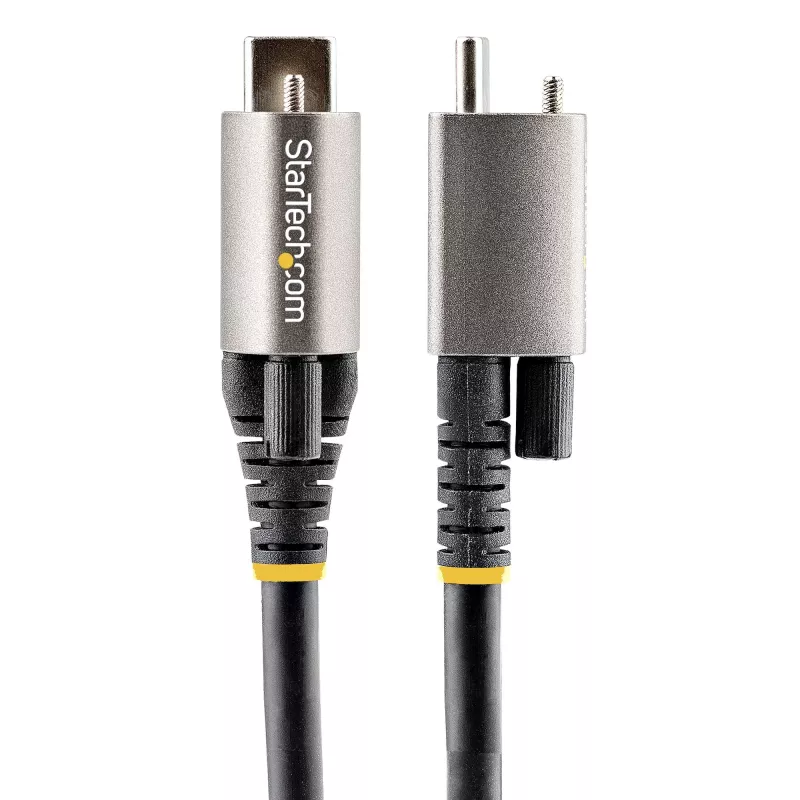 StarTech.com 20 colių (50 cm) viršutinio varžto fiksavimo USB-C laidas 10 Gbps – USB 3.1/3.2 Gen 2 Type-C laidas – 100 W (5 A) Power Delivery įkrovimas, DP Alt Mode – vienas varžto fiksatorius, USB-C laidas įkrovimui / sinchronizavimui