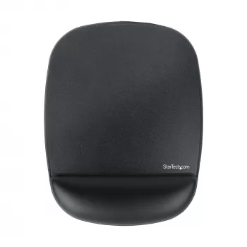 StarTech.com pelės kilimėlis su riešo atrama, 6,7x7,1x0,8 colio (17x18x2 cm), ergonomiškas pelės kilimėlis su riešo atrama, stalo riešo pagalvėlė su neslystančiu PU pagrindu, minkštas gelio pelės kilimėlis su delno atrama