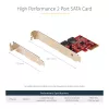 StarTech.com SATA PCIe kortelė - 2 prievadų PCIe SATA išplėtimo kortelė - 6 Gbps - pilno/žemo profilio - PCI Express į SATA adapteris/valdiklis - ASM1062R SATA RAID - PCIe į SATA keitiklis