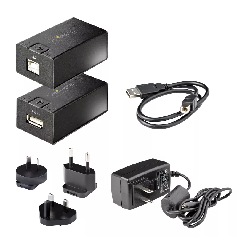 StarTech.com 150 m (492 pėd.) USB 2.0 ilgintuvas per Cat5e/Cat6 Ethernet kabelį, išoriškai maitinamas USB ilgintuvas per RJ45/tinklo kabelį, USB per Ethernet kabelio ilgintuvas/adapteris