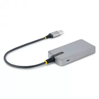 StarTech.com 3 prievadų USB šakotuvas su Ethernet – 3x USB-A prievadai – Gigabit Ethernet (RJ-45) – USB 3.0 5 Gbps – maitinamas per magistralę – 1 pėdos/30 cm ilgio laidas – nešiojamas nešiojamojo kompiuterio USB šakotuvo adapteris su GbE
